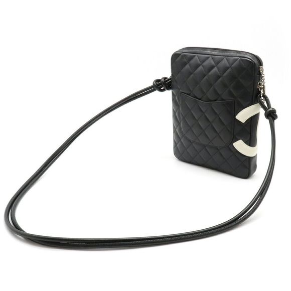 Chanel Cambon Line Cocomark Medium Pochette Shoulder Bag Diagonal Black - Picture 2 of 9
